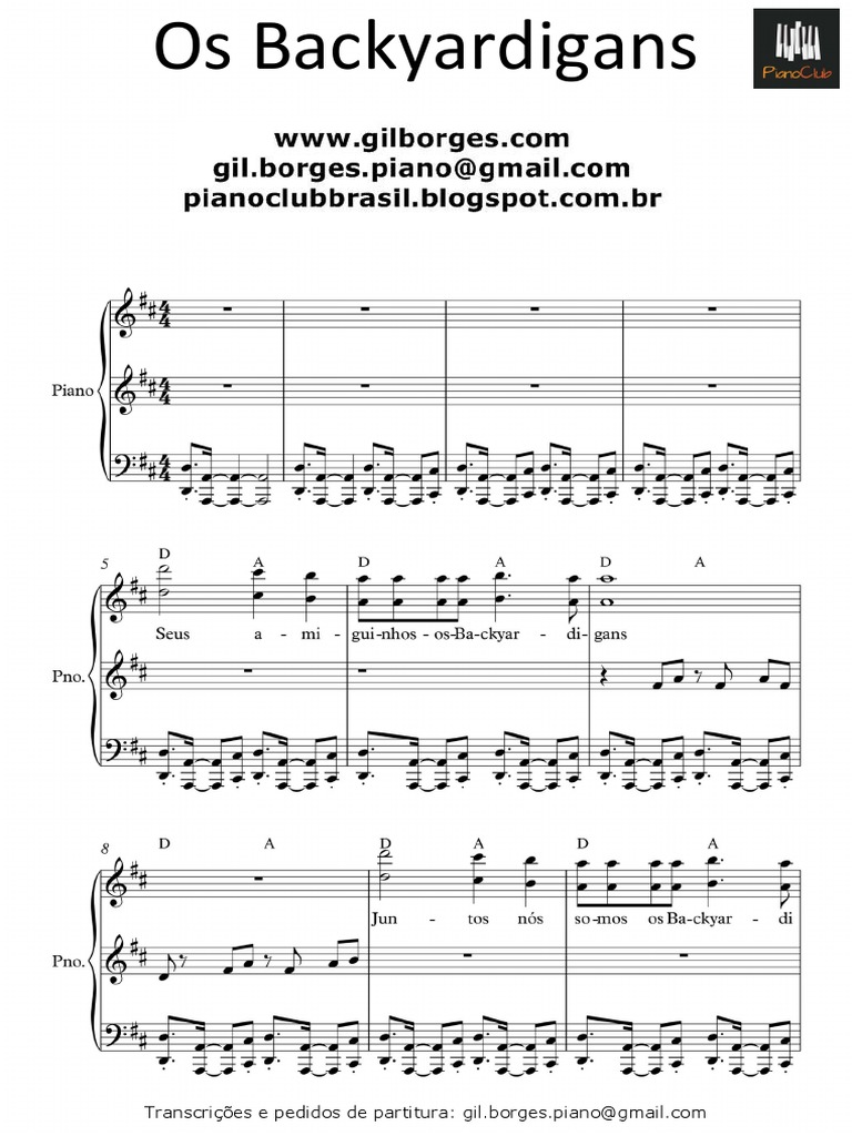 Música e Partituras dos Backyardigans | PDF