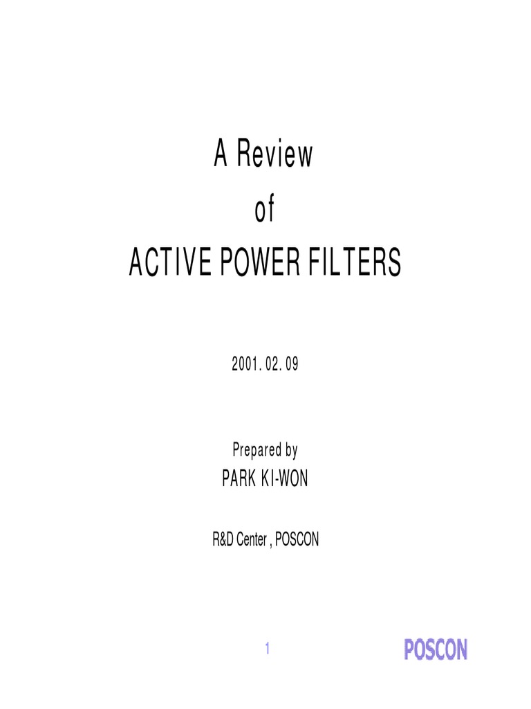 A-Seminar-A Review of Active Power Filter PDF | PDF | Passivity ...