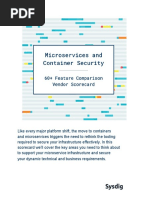 Microservices and Container Security Feature Comparison Vendor Scorecard