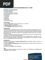 Lista de Materiais Do 8º Ano - Marista