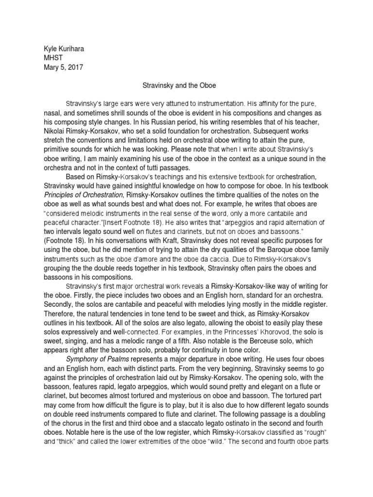 Principles of Orchestration, RimskyKorsakov Outlines The Timbre Qualities of The Notes On The