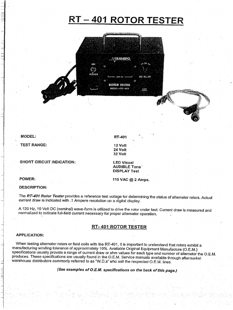 Probador de Rotor | PDF