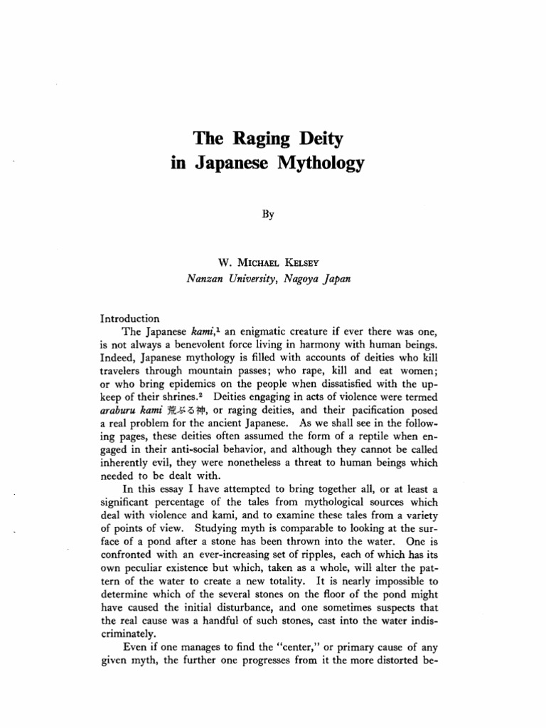 The Raging Deity of Japanese Mythology PDF Shintoism Religion And