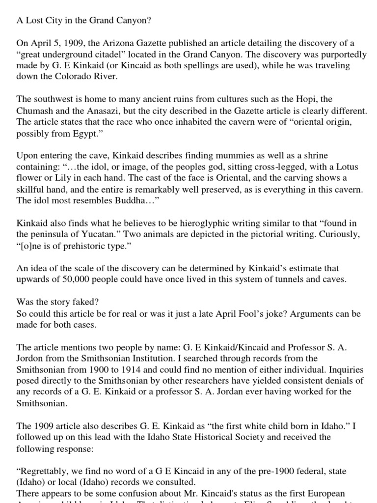 (Pre Giants) Lost City of The Grand Canyon | PDF