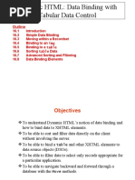 Dynamic HTML: Data Binding With Tabular Data Control: Outline