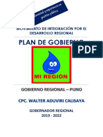 Plan de Gobierno: Movimiento de Integración Por El Desarrollo Regional