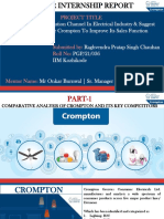 Summer internship report on distribution channel analysis and future strategy for Crompton Greaves Consumer Electricals Ltd