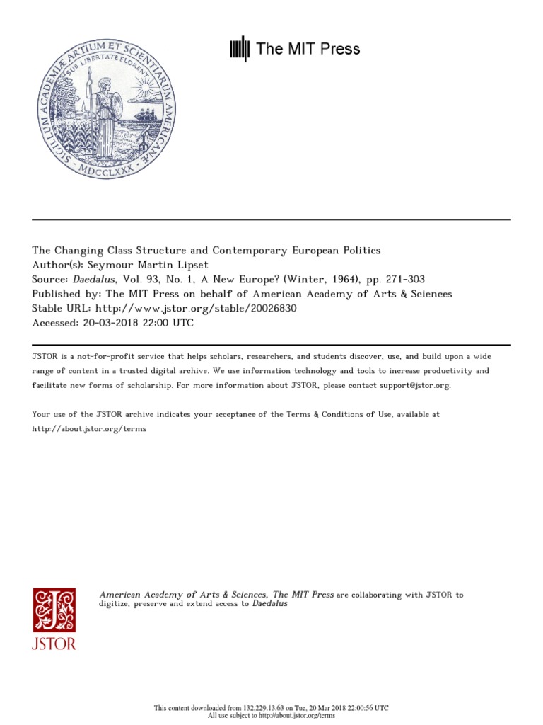 Lipset - The Changing Class Structure | PDF | Socialism | Trade Union