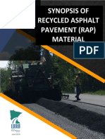 Synopsis of Recycled Asphalt Pavement (Rap) Material: June 2016