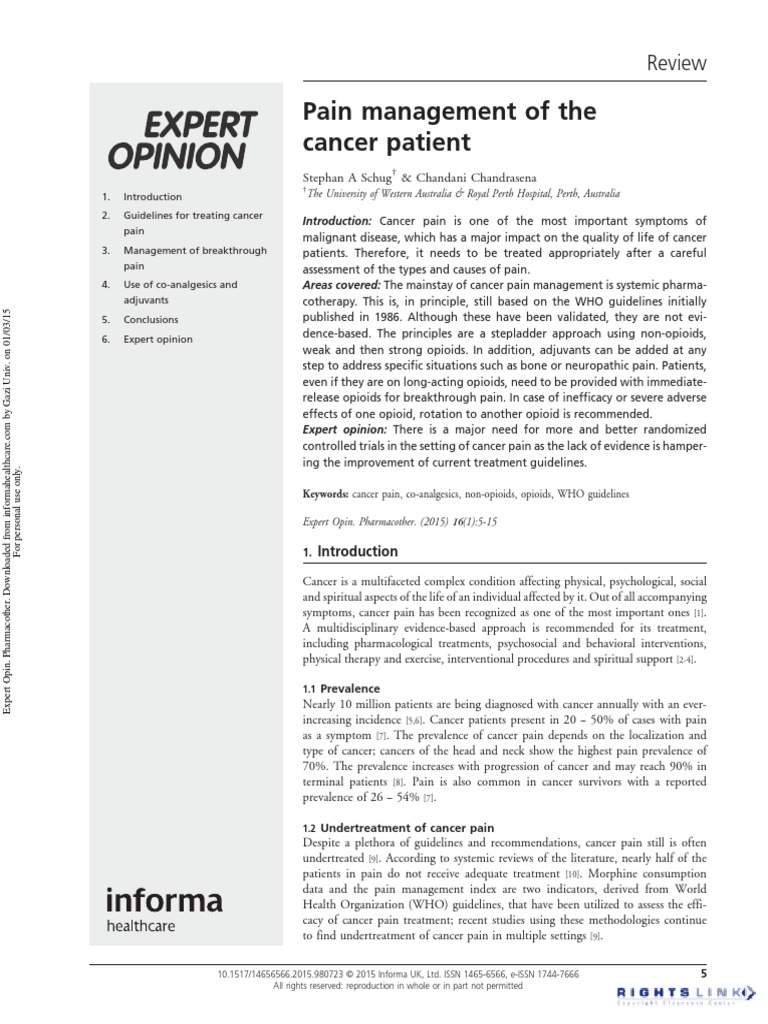 Terapia Del Dolor Cancer | PDF | Analgesic | Opioid