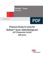 Pressure Drops in Lines For Dupont Suva 404A Refrigerant