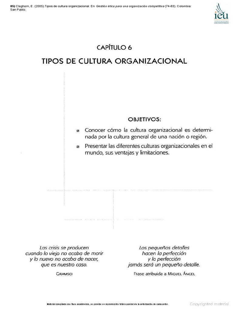 Tipos de Cultura Organizacional | PDF