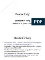 Productivity: Standard of Living Definition of Productivity