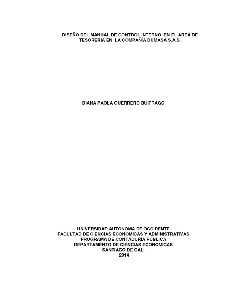 Diseño Del Manual de Control Interno PDF | PDF | Contabilidad | Información