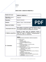 Programa Curso Obligatorio - Derecho Comercial II PDF