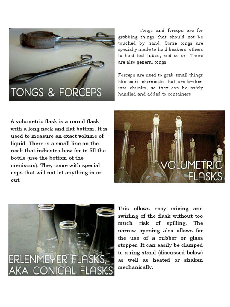 Laboratory Equipment and Their Uses PDF Laboratory Equipment