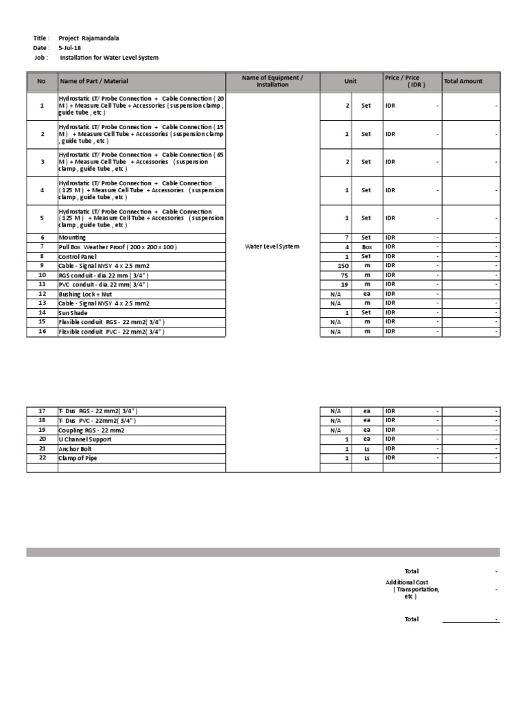 BQ Installation PDF Pipe (Fluid Conveyance) Equipment
