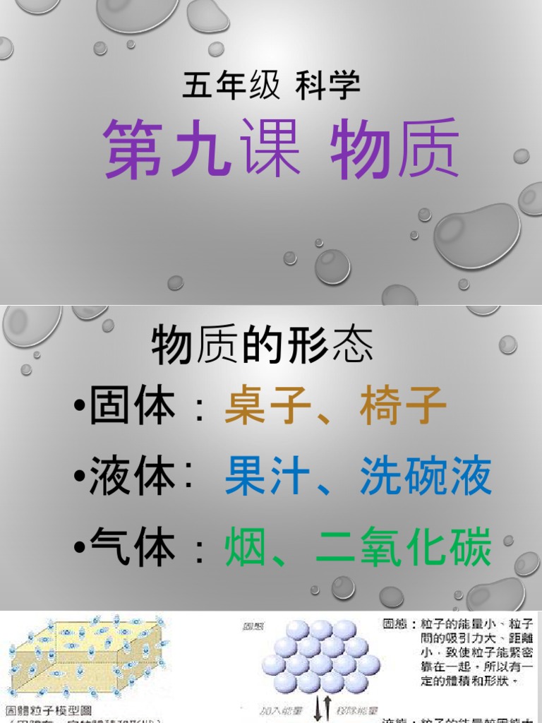 五年级科学9 物质 Pdf