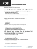 Ulangan Harian Kelas 4 Tema 3 Subtema 1 PDF