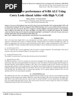 Delay, Power Performance of 8-Bit ALU Using Carry Look-Ahead Adder With High VT Cell