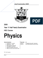 Phys Yr11 HYrly Exam 05