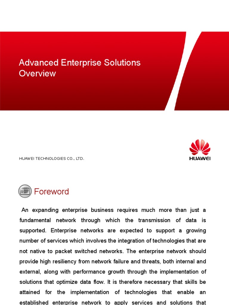 Advanced Enterprise Solutions: Huawei Technologies Co., LTD | PDF ...