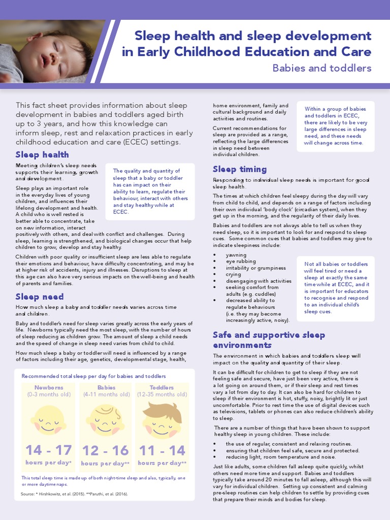 Factsheet Sleep Infants Toddlers | PDF | Sleep | Infants