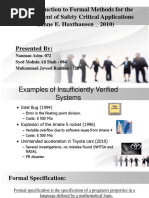 An Introduction To Formal Methods For The Development of Safety Critical Applications (Anne E. Haxthausen - 2010)