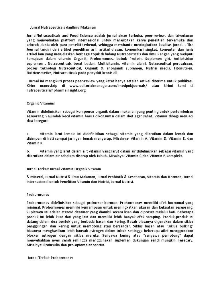 Jurnal Nutraceuticals Danilmu Makanan Docx