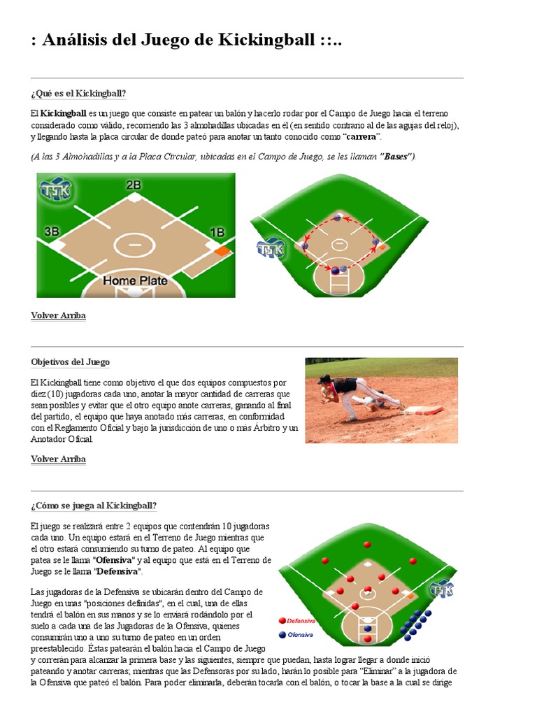 Cómo Jugar Kickingball: Reglas y Objetivos | PDF | Campo de béisbol ...