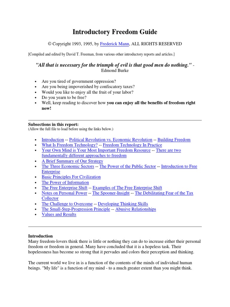 Introductory Freedom Guide | PDF | Free Market | Capitalism