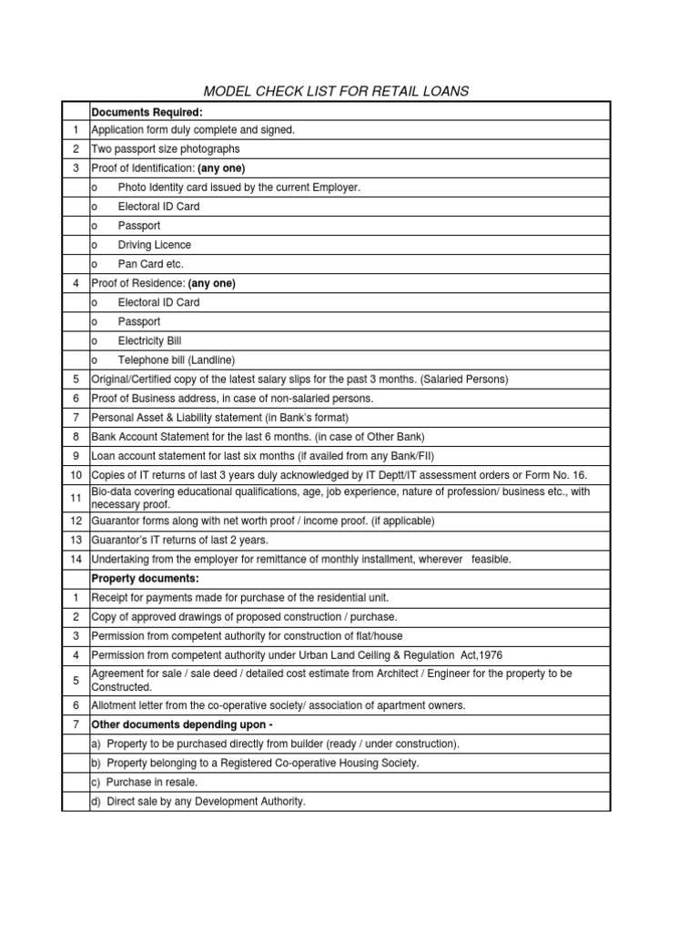 Essential Documents for Loan Applications | PDF | Identity Document ...