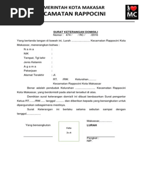 Surat Keterangan Domisili Pdf