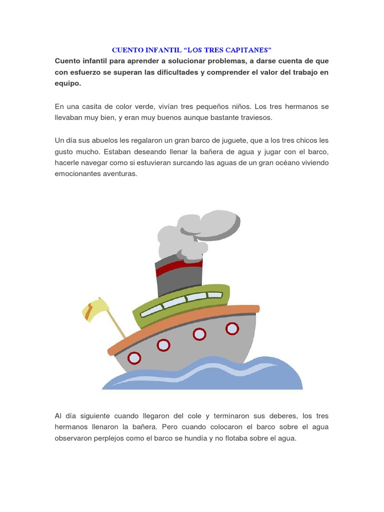 CUENTO INFANTIL Los Tres Capitanes | PDF | Barcos | Piratería