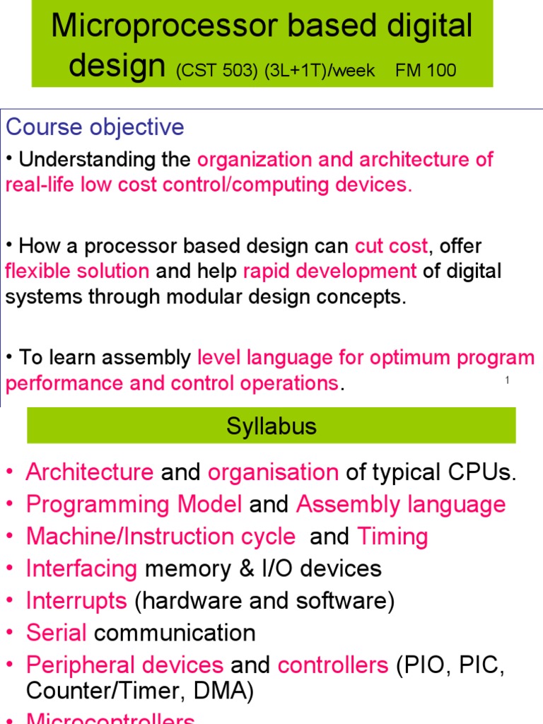 Microprocessor Digital Design Course | PDF | Central Processing Unit ...