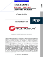 English / Metric: Halliburton Cementing Tables