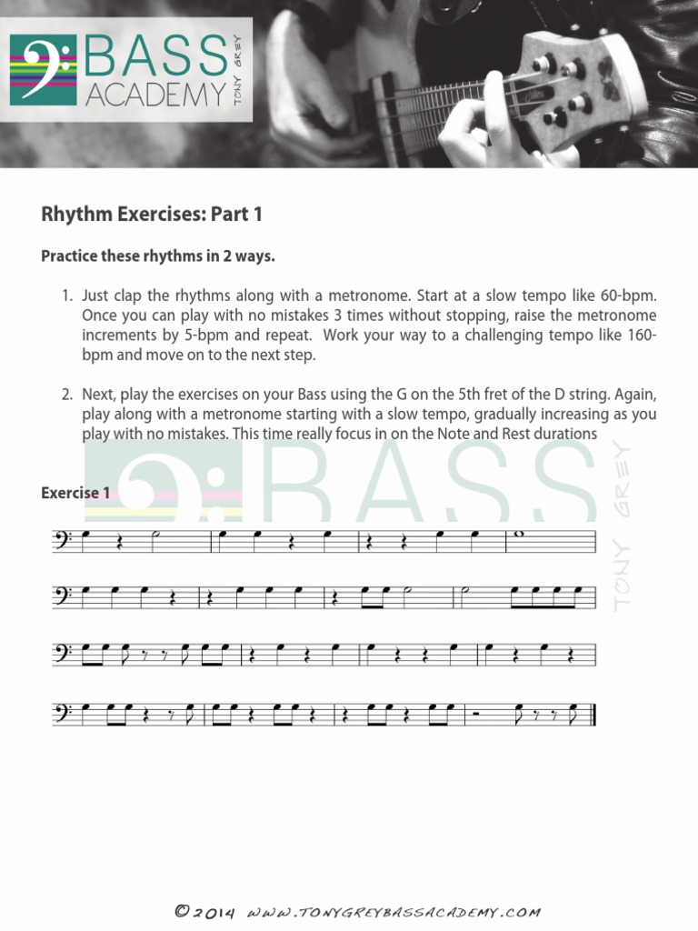 Rhythm Exercises Part 1 Practice These Rhythms in 2 Ways PDF