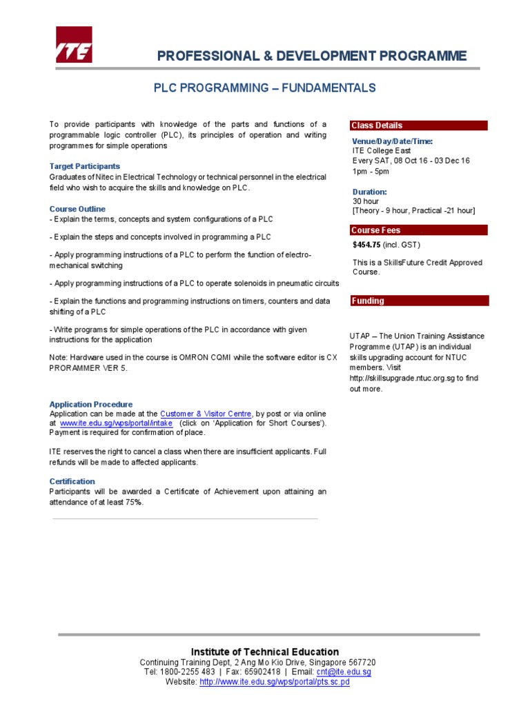 PLC Programming Fundamentals PDF | Download Free PDF | Programmable ...