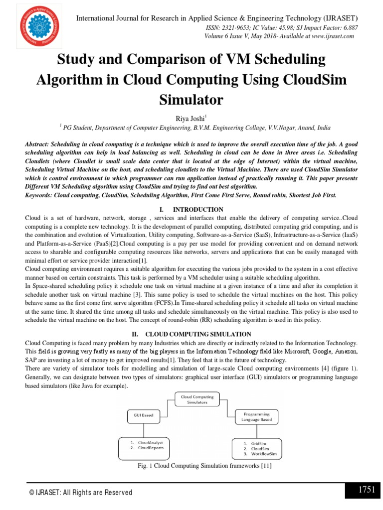 Study and Comparison of VM Scheduling Algorithm in Cloud Computing ...