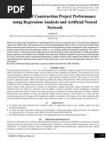 Prediction of Construction Project Performance Using Regression Analysis and Artificial Neural Network