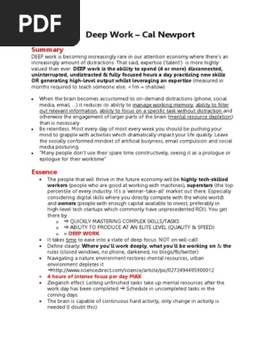 Deep Work Cal Newport Summary Digital Social Media Social Media