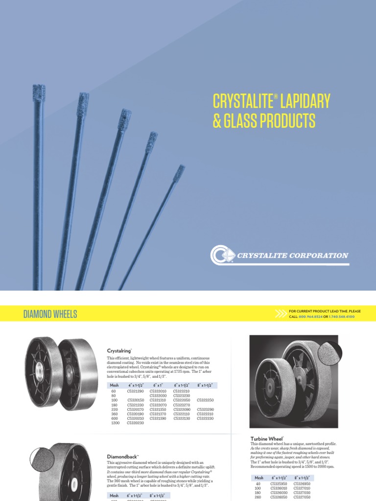 Crystalite® Diamond Wheel Overview | PDF | Drill | Diamond
