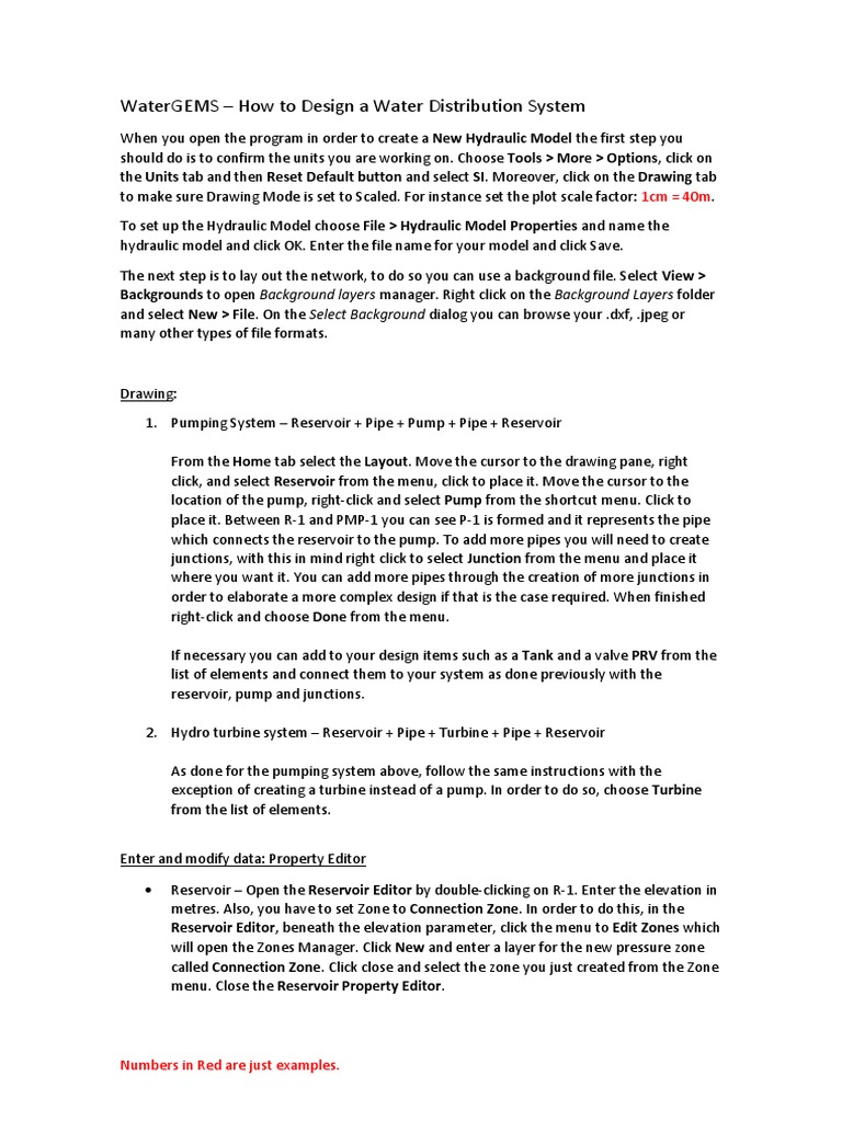 Watergems - How To Design A Water Distribution System | PDF | Steady ...