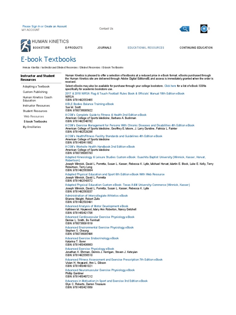 Human Kinetics - E-Booking Textbooks | PDF | Textbook | International ...