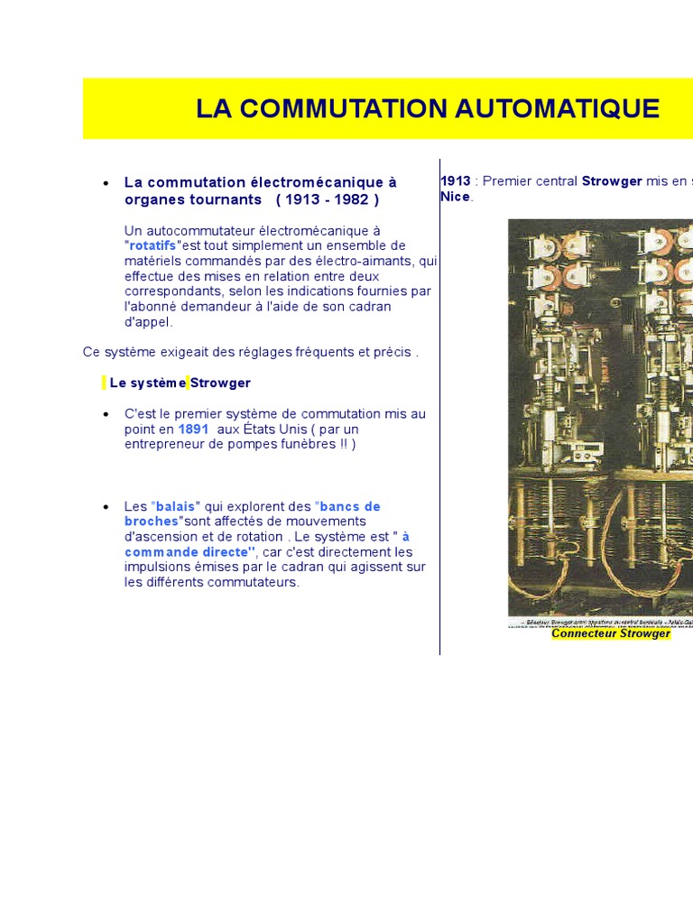 Évolution de la Commutation Automatique | PDF | Commutateur ...