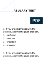 Vocabulary Test