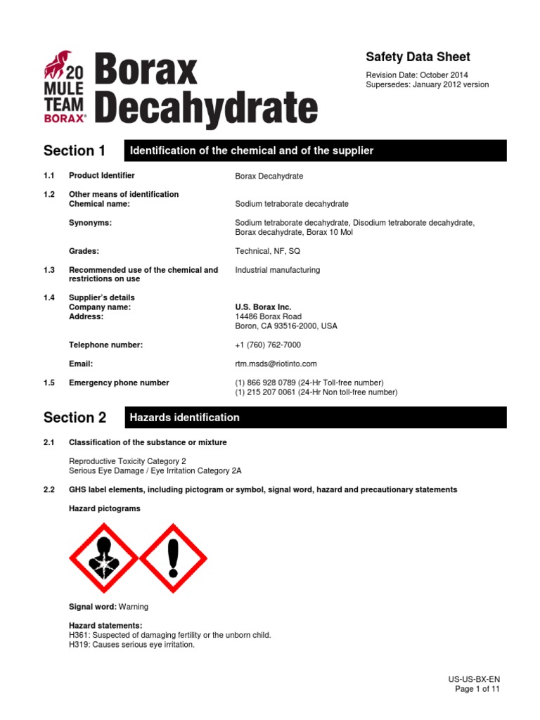 Msds Borax Toxicity Materials vrogue.co