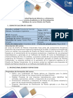 Syllabus Del Curso Diseño de Planta