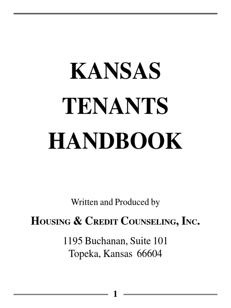 Kansas Tenants Handbook Circa 2003 | PDF | Landlord | Section 8 (Housing)