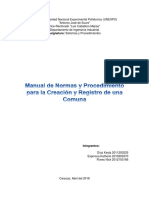 Manual de Normas y Procedimientos para Creacion y Registro de Una Comuna